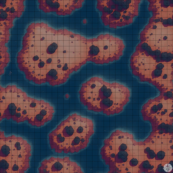 desert islands battle map at Night time