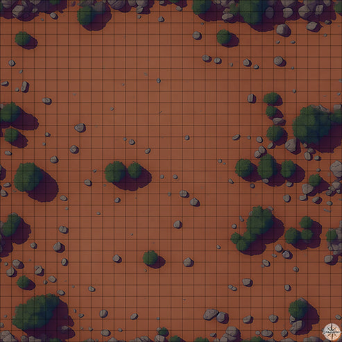 Empty Desert with Rocks and Trees Battlemap - TTRPG Map For D&D and ...