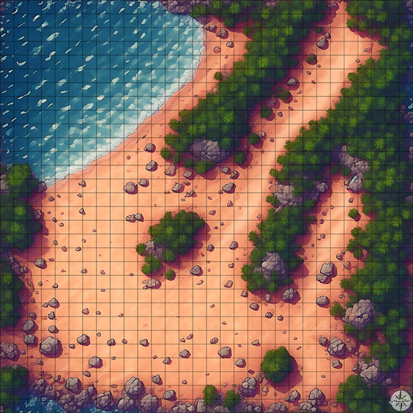 beach with palm tree path battle map