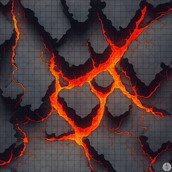 Red Lava with Joining Plateaus Battlemap - TTRPG Map For D&D and Roll20 ...