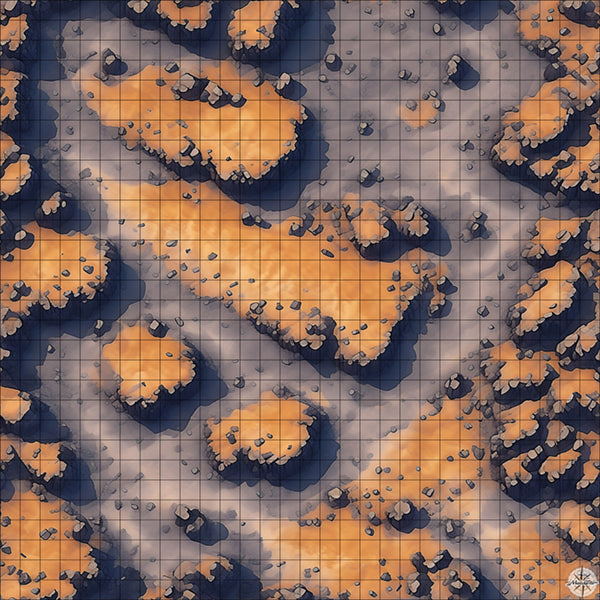 Grey Desert Mountain with Cliffs Battlemap - TTRPG Map For D&D and ...