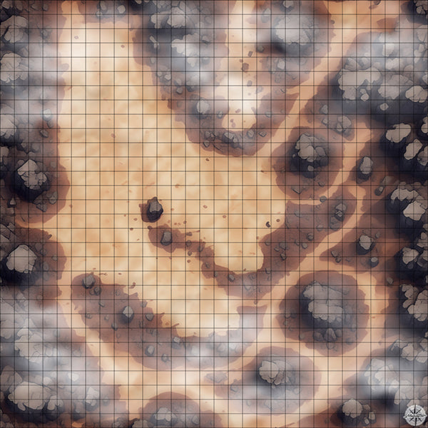 desert plateau with rocks battle map with Mist