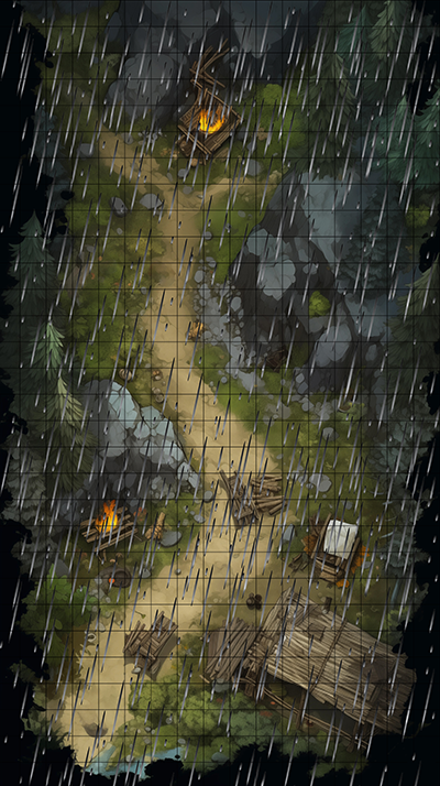 Rogues Ravine Rainy D&D Map