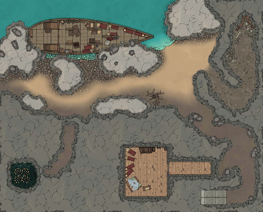 Shipwrecked map by captain cartograph