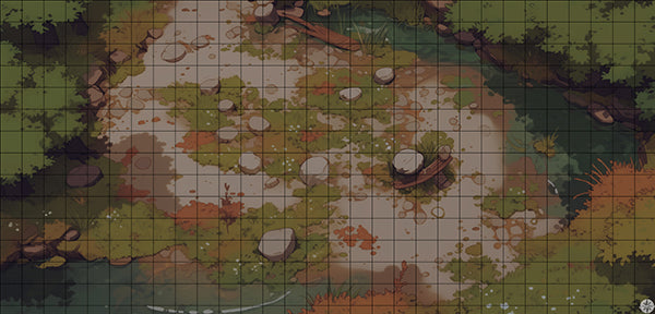 Swamp Clearing Battlemap Night