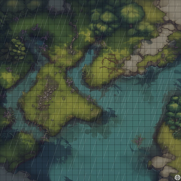 Swamp Battlemap Night Rain