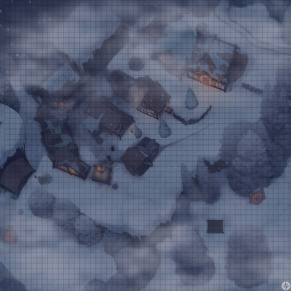 Winter Village Battlemap Night Mist