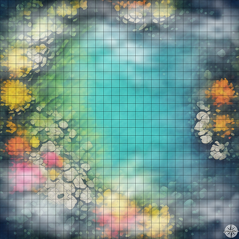 Magic Pool Battle Map Aquatic Arena With Coral Battlemap - TTRPG Map For D&D and Roll20 ...