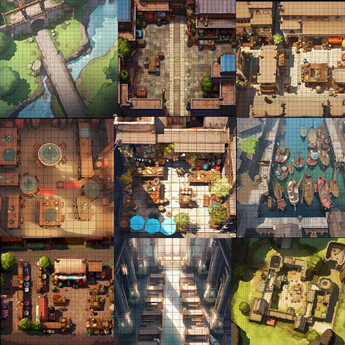 City/Town Battle Map Pack (12)