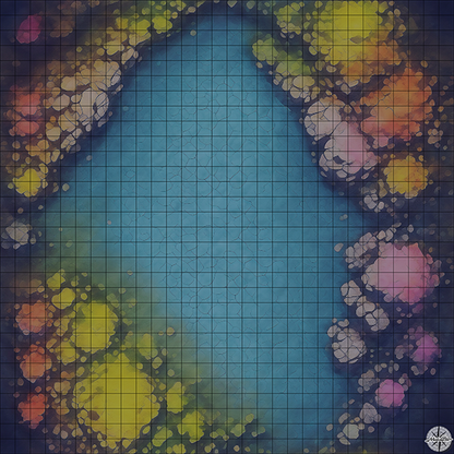 rainbow mountain arena D&D map with Night