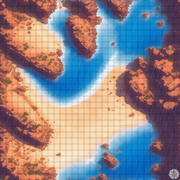 shipwreck cove D&D map with Rain