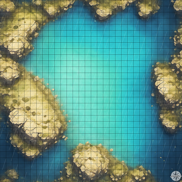 peace cove D&D map with Rain