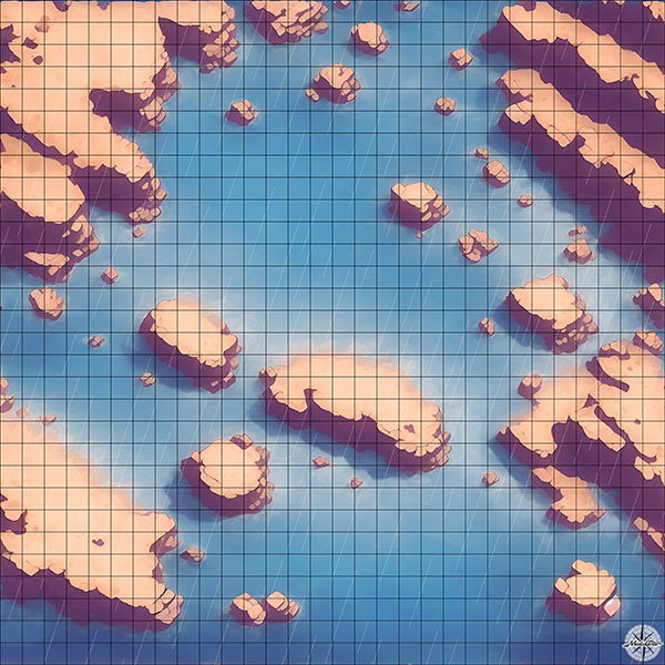 washway islands D&D map with Rain